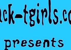 Skinny Ebony redhead eagerly strokes her long tranny meat rocket