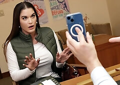 Stepmom Sucks Off Principal’s Cock To Save Stepkid’s Ass From Getting Expelled