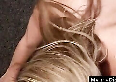 The breathtaking blond, with her irresistible charm and playful smile, takes the lead, ensuring an unforgettable experience. Her assured movements and