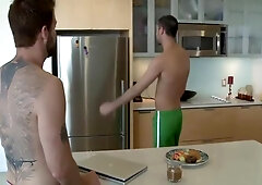Preston Steel And Jake Steel - Kitchen Quickie With Horny And With And