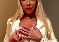 Super hot old blonde cougar sucking cock