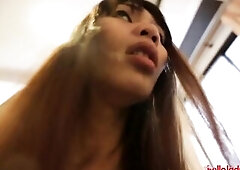 Greetings LadyBoy - Skinny ladyboy gets butt plugged by white ramrod