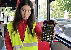 Caught Bus Conductor Cheating Passengers and Fucked Him Cum in Pussy