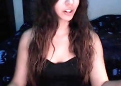 Hot brunette from squirt masturbating on webcam