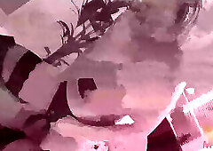 Bald guy gets robbed by a busty girl in a black bikini