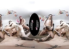 A harmless dress party turns into a foursome fuckfest In this orgy everyone gets what this chab merits T-Girl Star Ramona Swarovski at a glance