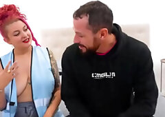 Sexy public poll with BIG TITS!! Rebecca Adams will find and fuck guys in the street