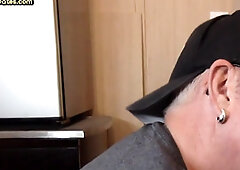 Gloryhole cocksucking DILF blows dick in homemade closeup