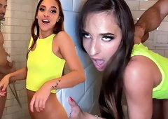 Amirah Adara Squirts Like Crazy getting Fucked Hard in the Bathroom