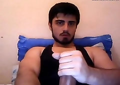 Horny Guy Strokes His Shaved Cut Cock