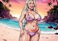 Toon style AI milfs with incredible bodies at the beach flashing and stripping and teasing. Actually sexy but softcore with a precious diversity of ch