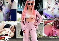 Pink Hair Curvy Teen Maria Gail with Saggy Tits at Rough Anal Sex Casting