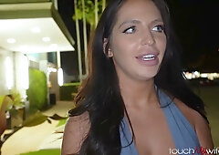 Alexa Payne cheats on her husband with Peter Fitzwell in a hotwife titjob scene