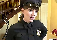 Horny Guy didnt expect to fuck Ladyboy Guard Natalie Mars ass