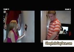 Babe tricks straight guy into glory hole