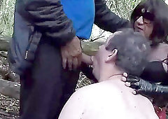 abjected outdoor fellating man-meat and old pussy