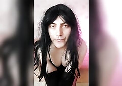 Gothic Model Nice-looking Feminine Male With Hot Scarf