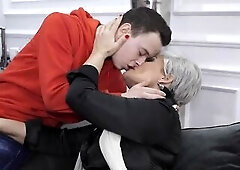 Wicked hungry mother suck and bang fortunate male