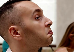 Redhead's Pierced Tit Job