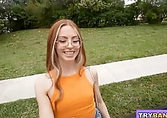 BANGBROS - Skinny Redhead Hottie Explicit Kait Fucked In A Dirty Van On The Streets Of Miami