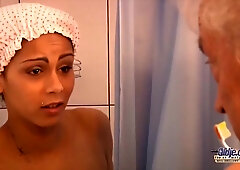 Grandpa And Maid Shower Sex Mexican