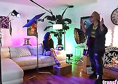 Naughty teen fucked hard by a dirty shemale after she sucked her big dick