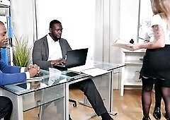 Hot Silvia Dellai Relaxes Her Colleagues With An Office Interracial double penetration Team fuck GP3337 DRY version