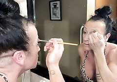 Meaty Female-dominator Kandy attempts her glam routine, but her makeup brushes trigger an allergic reaction. Her nose burns and twitches until this ba