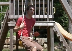 Next Door Twink: Naked Outdoor Fun with a Curly-haired Stud