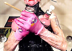 Shemale big dildo, reif