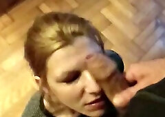 Slut Wife Deep Throats Big Cock while Cooking Dinner