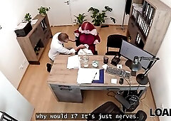 LOAN4K. Hawt large-titted redhead Miss Olivia got so lustful and jumped on a dick right in the office