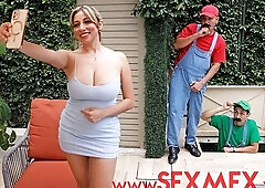 Bitchy doll with round ass Letzy Lizz drilled by two big dicks