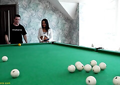 Her First Rough Anal On The Pool Table