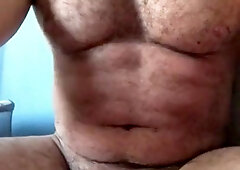 Milking my fur covered spunk-pump