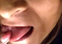 Translady Rina have fun with her labia