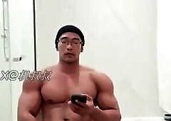 Asian Muscle Hunk Having HARD issue