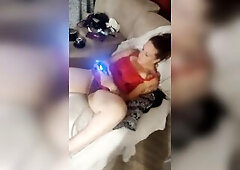 Hawt Lewd Mother I'd Like To Fuck Lifts Up Her Suit and Let's Me Stoke My Wang During The Time That That Babe Plays Fortnite