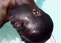 Horny gay studs get horny by the pool and fuck hard