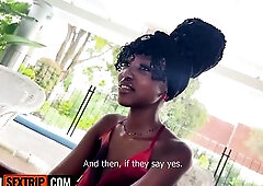 Resigned Large Titties Ebony Teen Unfathomable Mouths BWC In Interracial Hookup