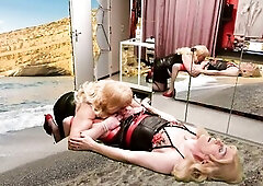 Mrs Samantha lets her thrall T-Girl Marina gulp her Void Urine and gets a fine Oral-Sex to finish it off