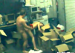 Naughty Secretary and Boss get caught fucking in the office - hardcore ass fucking and doggystyle action!