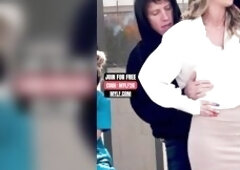 Large Natural Boobs Golden-haired mother I'd like to fuck Leans Into the Pont of time