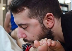 Spanish Jock In Hog Gets Glove Tickling