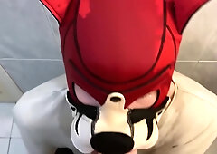 Top With A Big Dick Pissed On A Young Guy In The Toilet