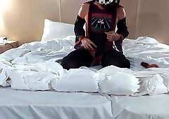 Crossdresser ass-fuck getting off fake penis railing - trap femboy 伪娘 sissy 男の娘 transgirl