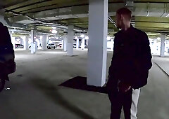 man stroking off in a engaged parking bunch