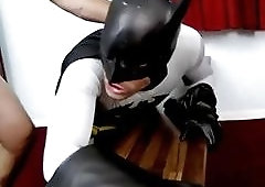 Batman meets his match in a caveman and gets his ass pounded