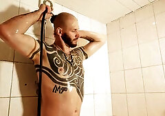 Tall me taking shower