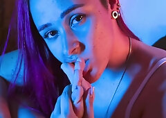 Young Girl With Beautiful Feet Masturbating With A Unicorn Horn Dildo